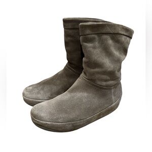 Fitflop Size 8 Women's Ankle Boots in Taupe Leather